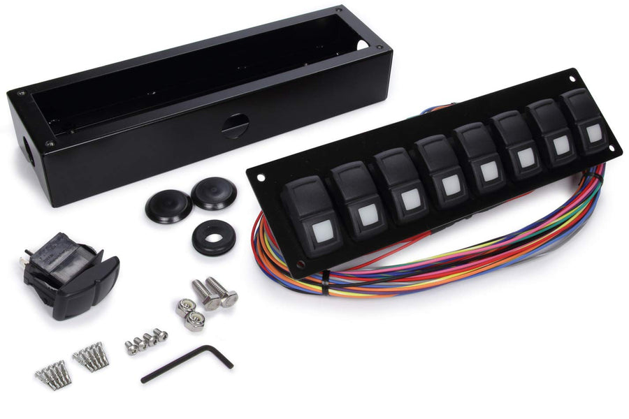 58103 Painless Performance Track Rocker 8-Switch Customizable Panel, Flanged or Underdash Mount