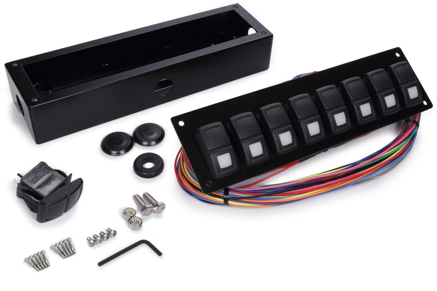 58103 Painless Performance Track Rocker 8-Switch Customizable Panel, Flanged or Underdash Mount