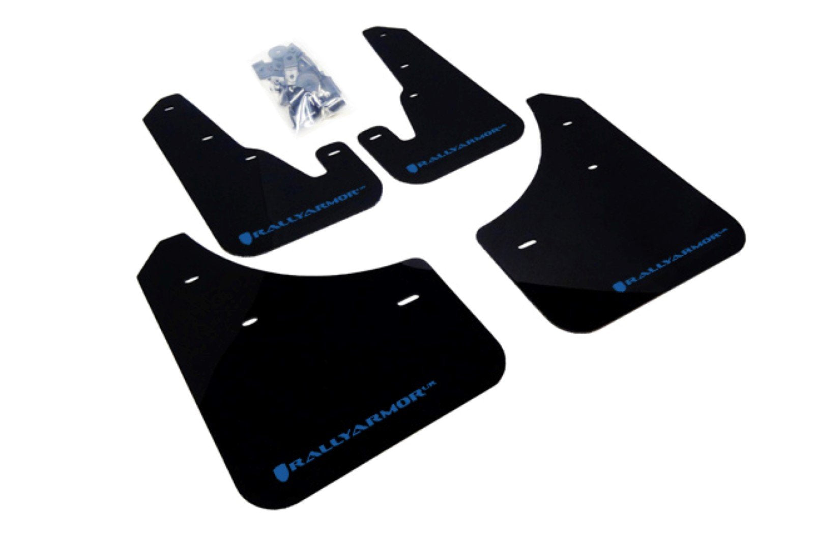 Rally Armor Black, Blue MF9-UR-BLK/BL Mud Flap with Logo (2004-2009 Mazda3/Speed 3 UR), 1 Pack