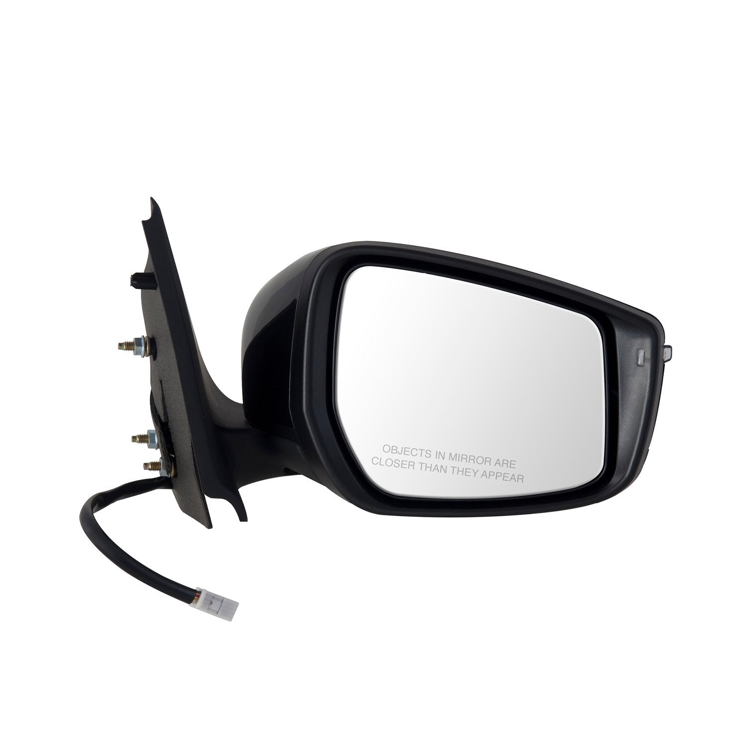 Passenger Side Fit Mirror for Nissan Versa Sedan, Textured Black w/PTM Cover, w/Turn Signal, Foldaway, Power