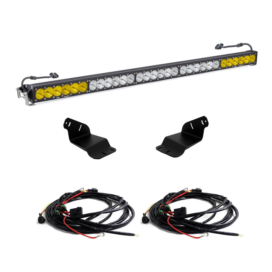 OnX6+ Baja Designs 50 Inch Roof Mount LED Light Kit for Ford Bronco 2021-24 (Multi-Pattern; Clear/Amber; Toggle Wiring)