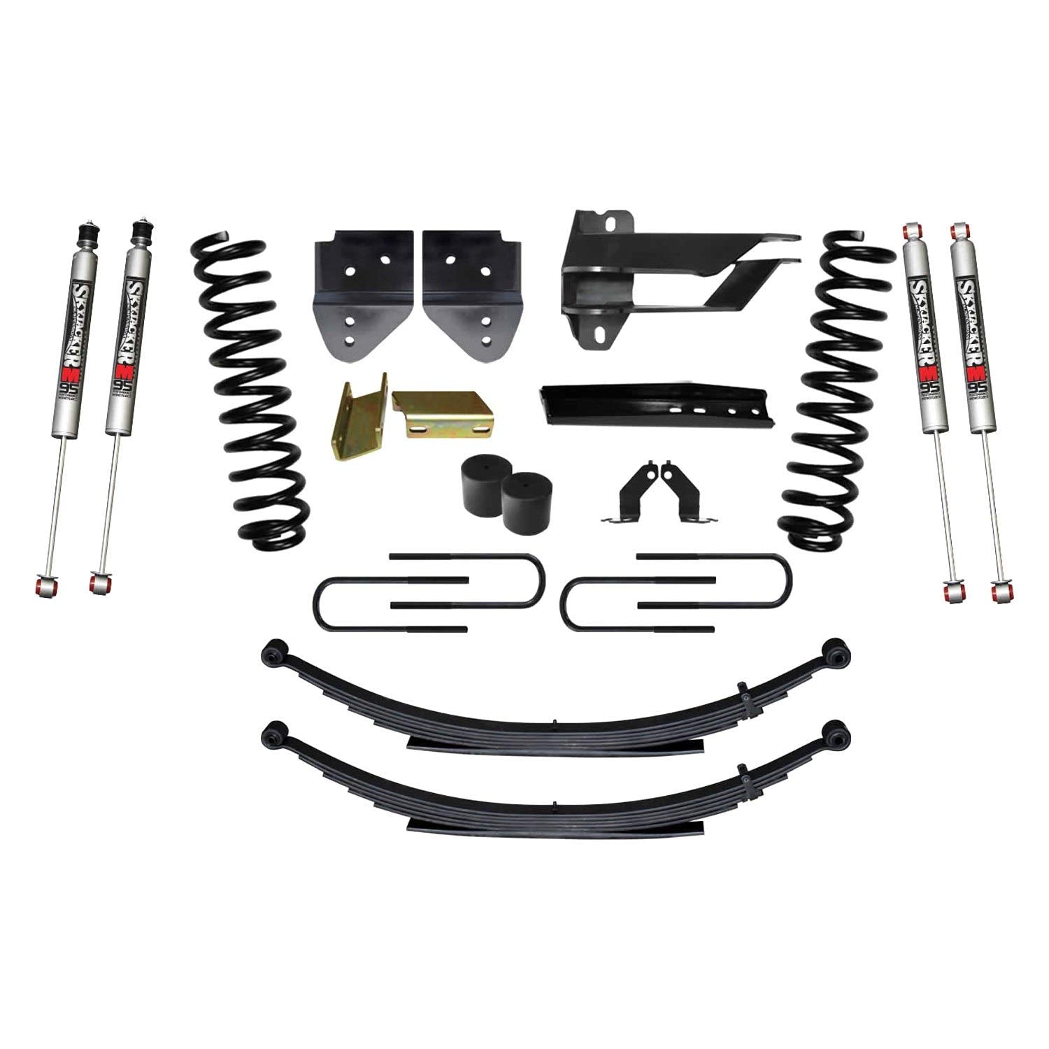 Suspension Lift Kit w/Shock Skyjacker F17401KS-M 4 in. Lift Incl. Front Coil Springs Rear Leaf Springs M9500 Monotube Shocks