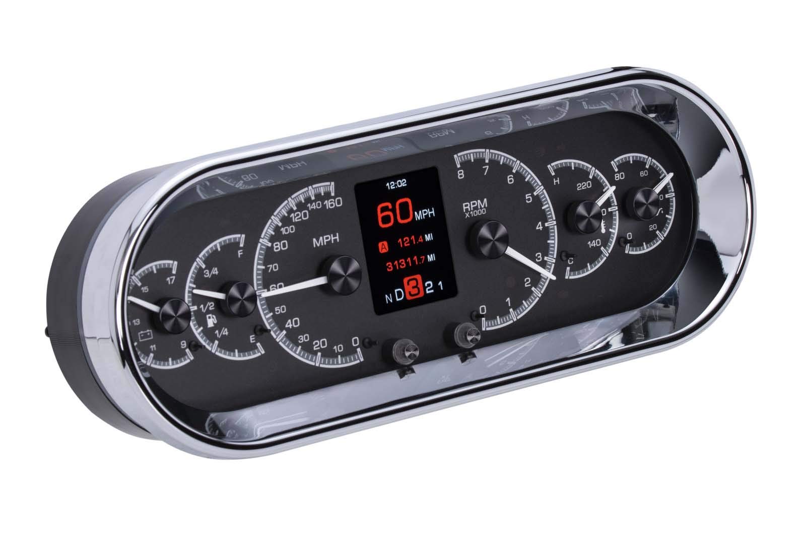 Dakota Digital Oval Universal Analog Gauges System Kit Black HDX-2018-K
