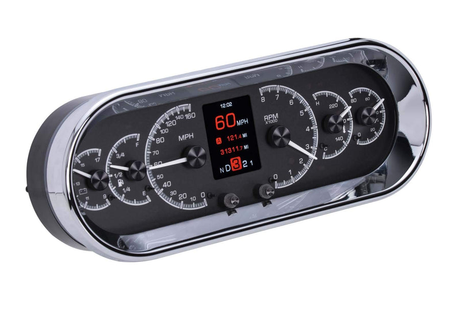Dakota Digital Oval Universal Analog Gauges System Kit Black HDX-2018-K