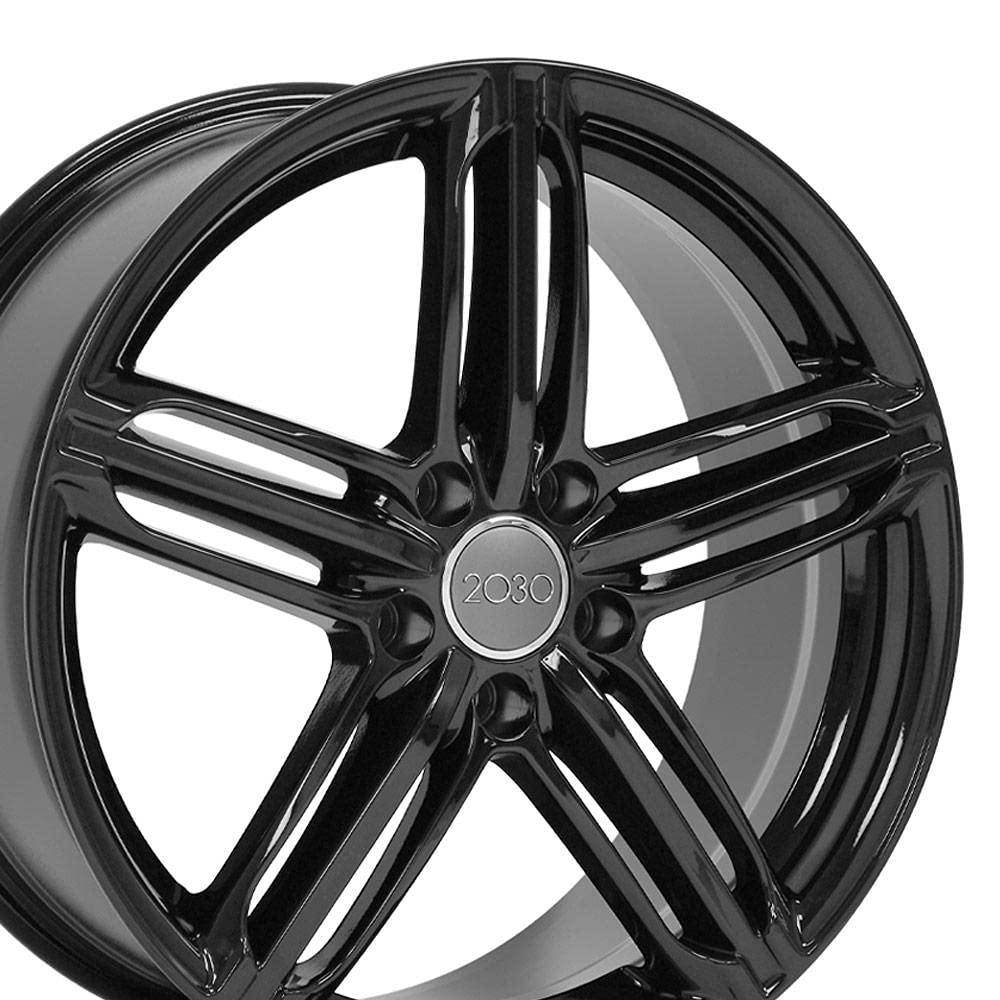 18 Inch OE Wheels AU12 Rim Fits RS6 Style 5x112 18x8 Gloss Black - Hollander 58840 (1)