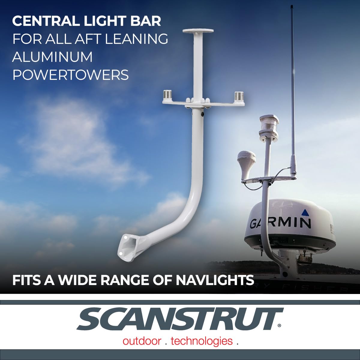 Central Bar Scanstrut APT-LB-GPS2-01 for 2 x Antenna and 1 x Navlight