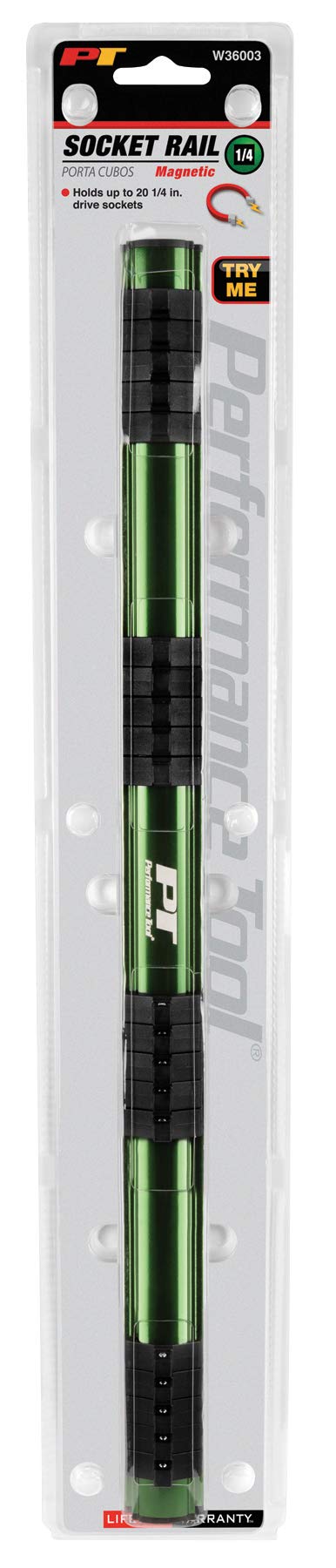 W36003 Performance Tool 1/4-Inch Drive Magnetic Socket Rail