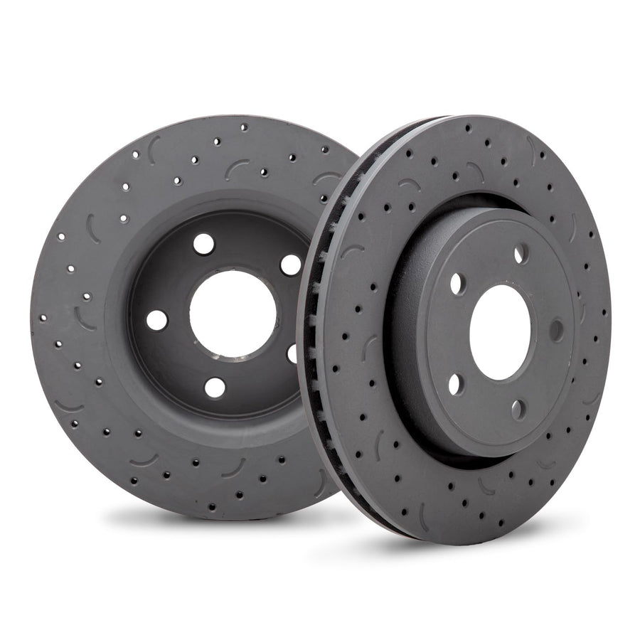 Talon Cross-Drilled and Slotted Vented Rotor, Hawk Performance Brakes, 12.9 in. Diameter, 2.09 in. Height