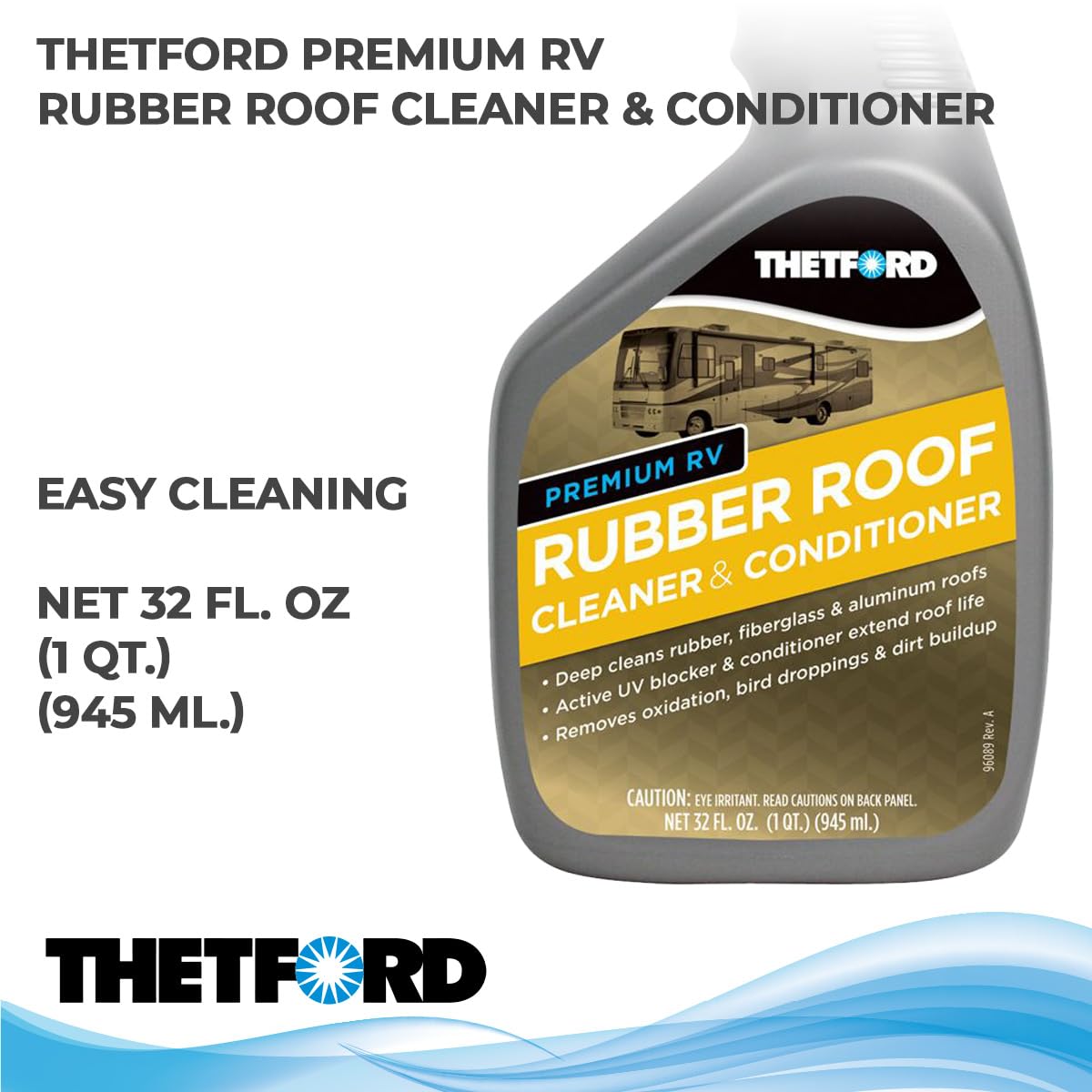 Thetford Premium 32512 RV Rubber Roof Cleaner and Conditioner-32, 32 fl. oz