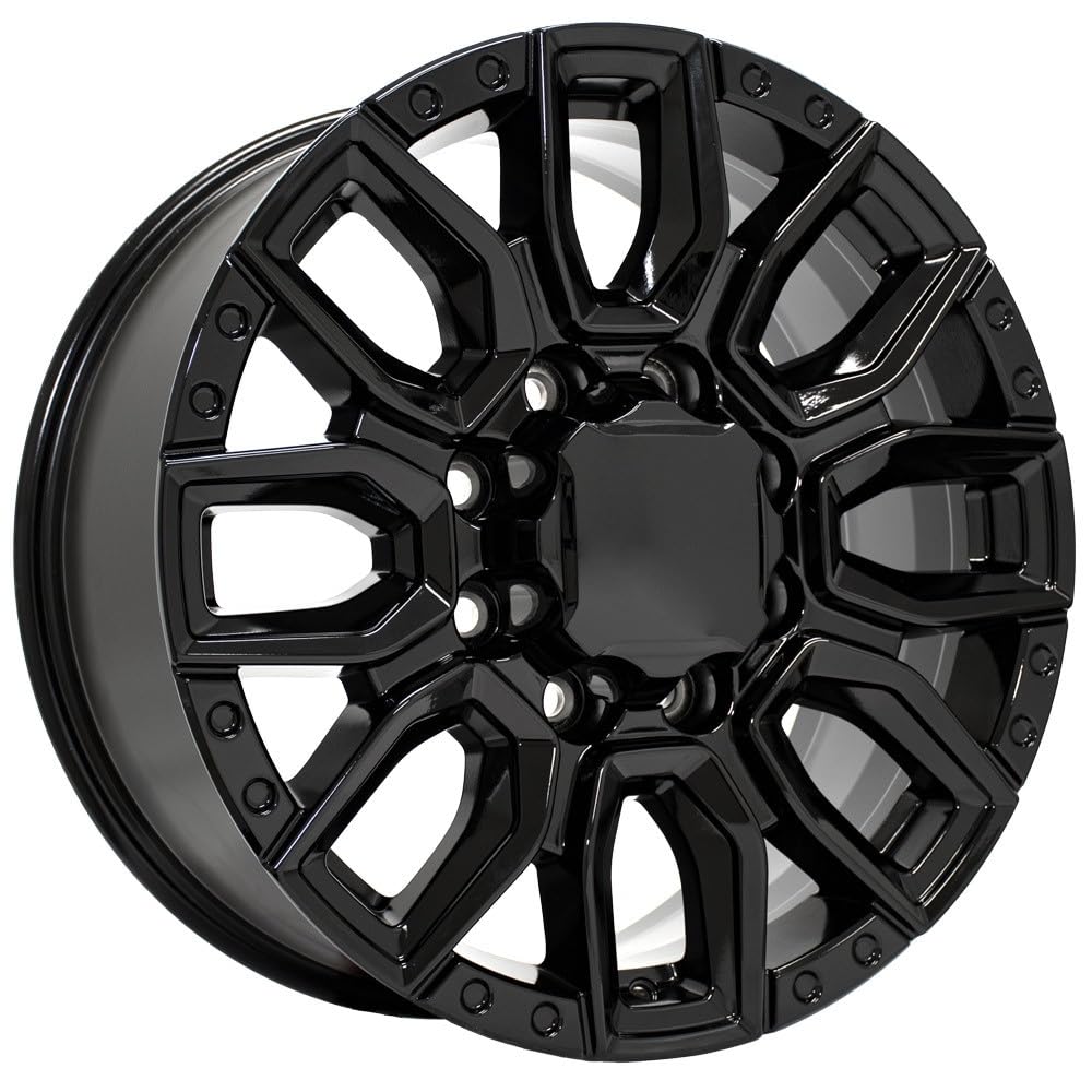 20 Inch OE Wheels CV97B Rim Fits GMC Sierra 2500/3500 Denali Style 8x180 20x8.5 Gloss Black - Hollander 14125 (1)