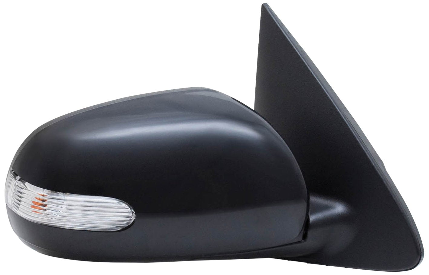 Fit System Mirror Passenger Side for Kia Forte Sedan, w/Turn Signal, Black, PTM Cover, Heated Power, Foldaway