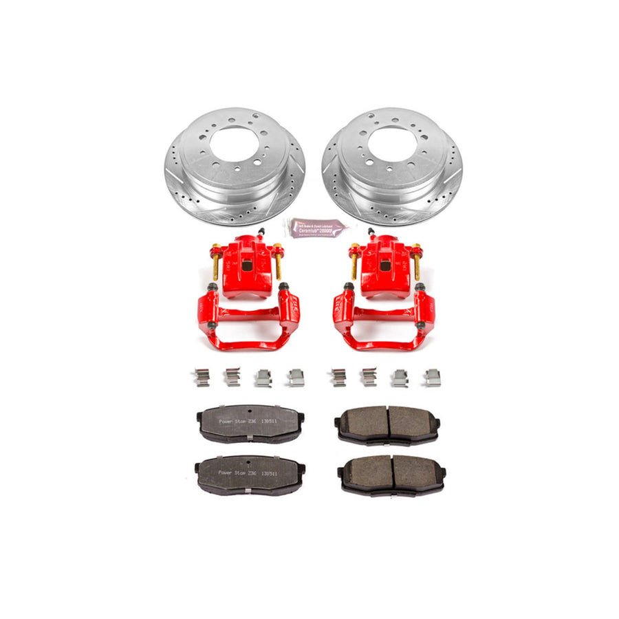Power Stop Rear KC3073-36 Z36 Truck and Tow Brake Kit with Brake Rotors and Brake Pads with Calipers For 2008 2009 2010 2011 2012 2013 2014 2015 Toyota Tundra Sequoia [MFG. up to 8/2015]