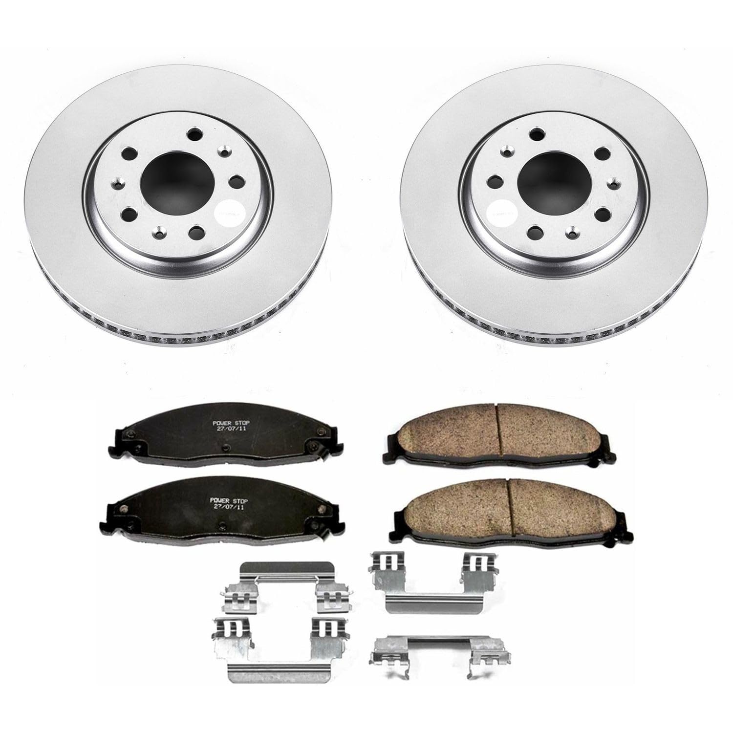 Power Stop CRK1423 Brake Rotor & Coated Ceramic Brake Pads- front For Cadillac STS 2005-2008 [Model Specific]