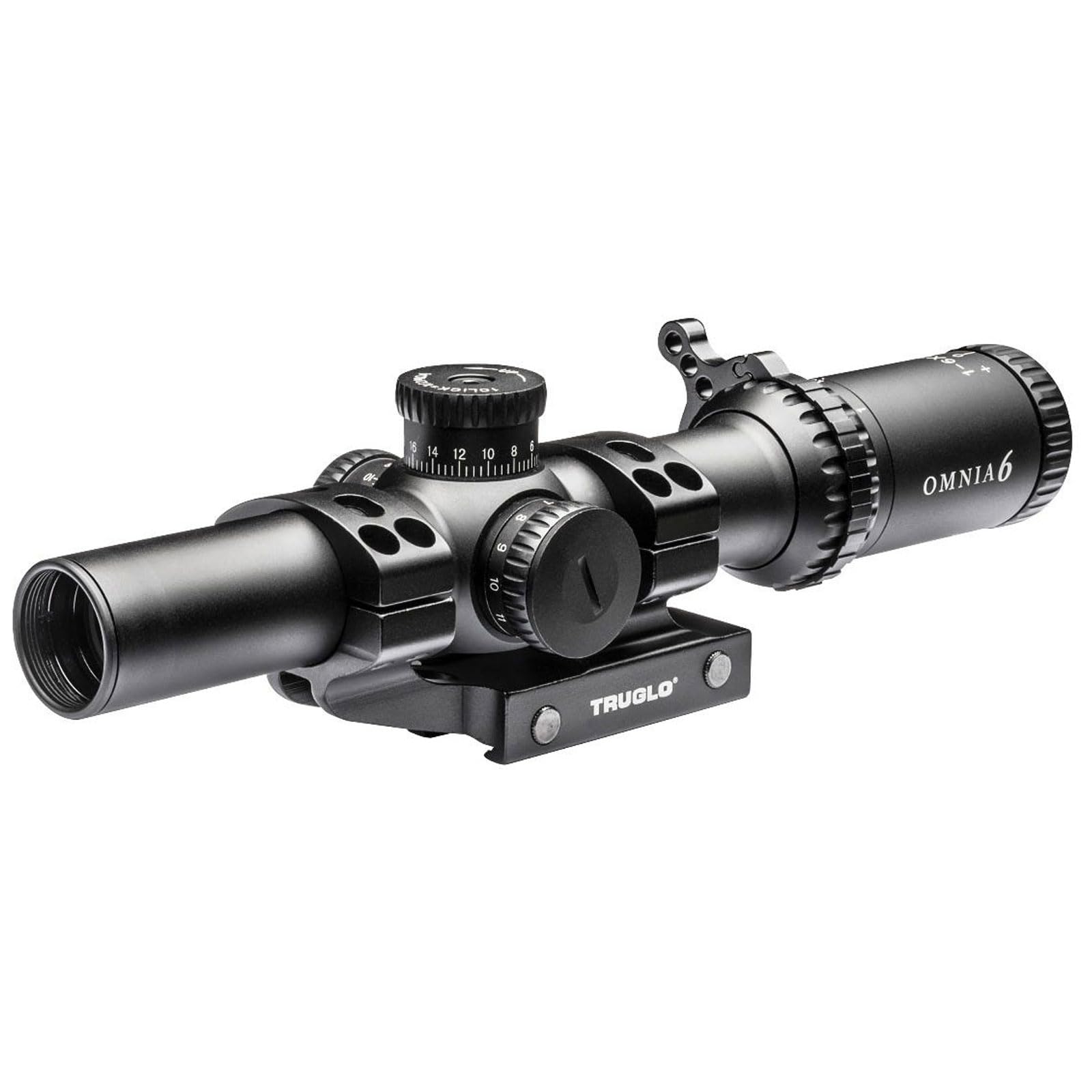 Omnia TRUGLO Tactical Hunting Shooting Durable Fogproof Shock Resistant 30mm One-Piece Aluminum Tube Illuminated All Purpose Tactical Reticle Riflescope | Flip-Up Lens Cap Included | 6 1-6X24 30MM