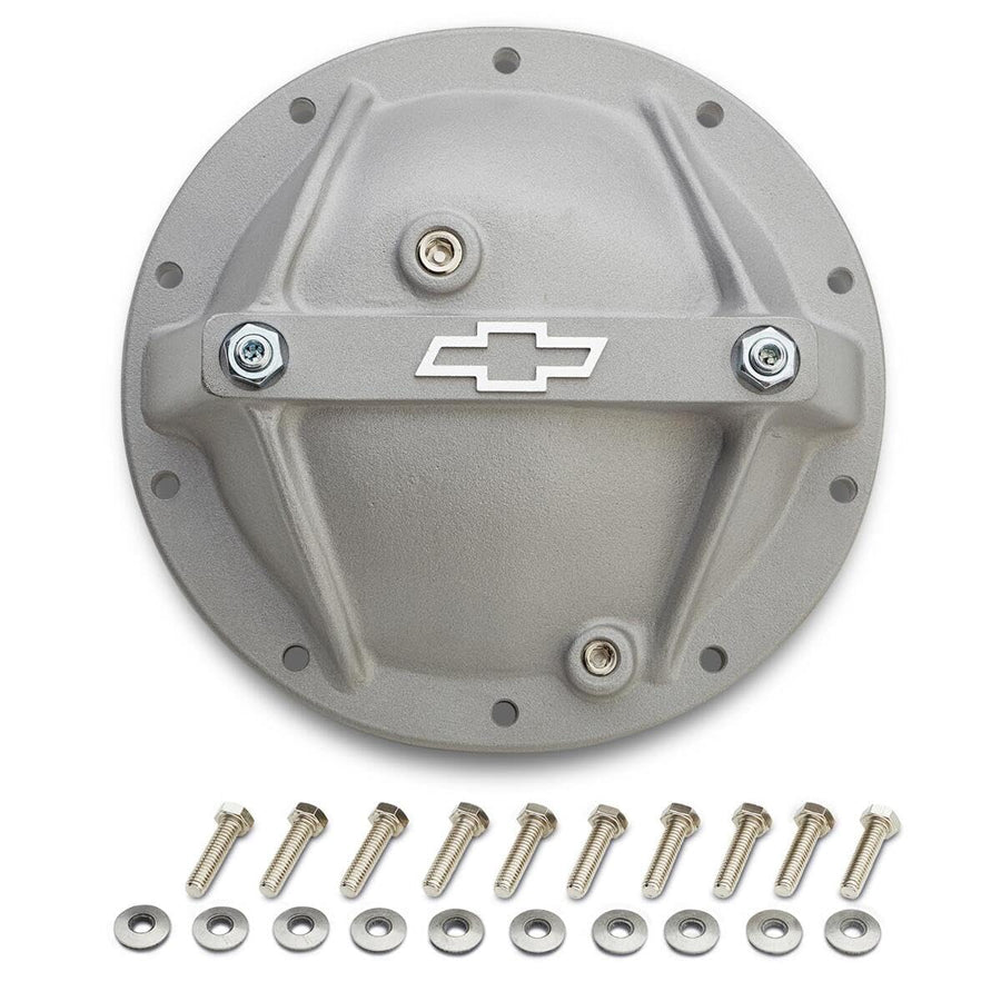 Differential Cover PROFORM 141-694 - Reinforced - Main Cap Bolts/Magnetic Drain Plug Included - Aluminum - Gray Crinkle Powder Coat - 7.5 in - GM 10-Bolt - Each