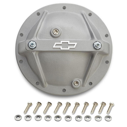 Differential Cover PROFORM 141-694 - Reinforced - Main Cap Bolts/Magnetic Drain Plug Included - Aluminum - Gray Crinkle Powder Coat - 7.5 in - GM 10-Bolt - Each