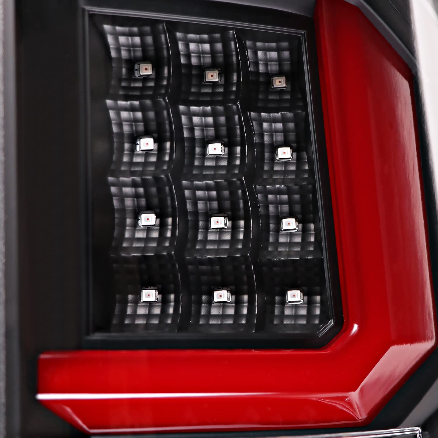 Black LED Tail Lights SPEC-D TUNING w/Red LED Light Bars Compatible with 2007-2013 Chevy Silverado 1500/2500HD/3500HD, Left + Right Pair Assembly
