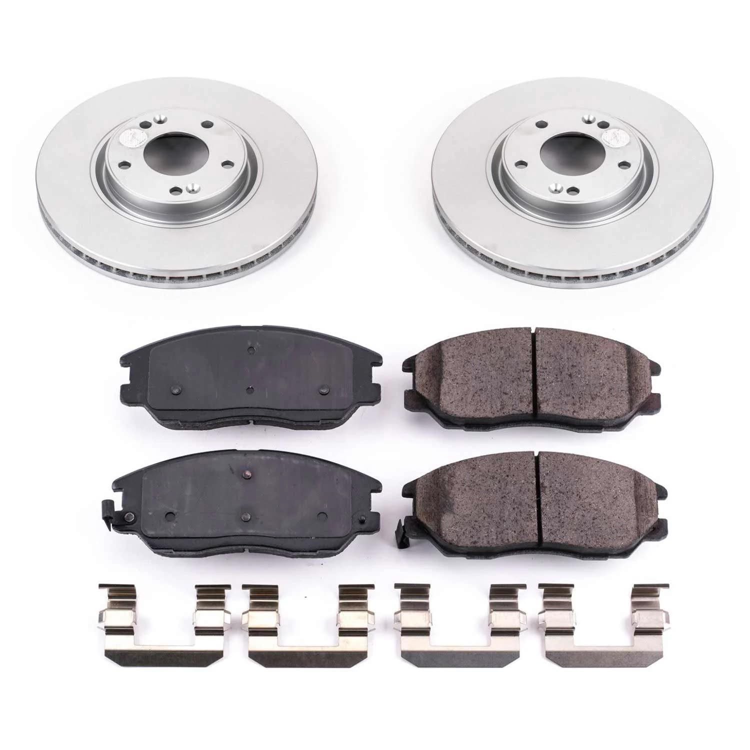 Power Stop CRK4557 Brake Rotor & Coated Ceramic Brake Pads- front For Hyundai XG350 2003-2005, Kia Amanti 2004-2006 [Model Specific]