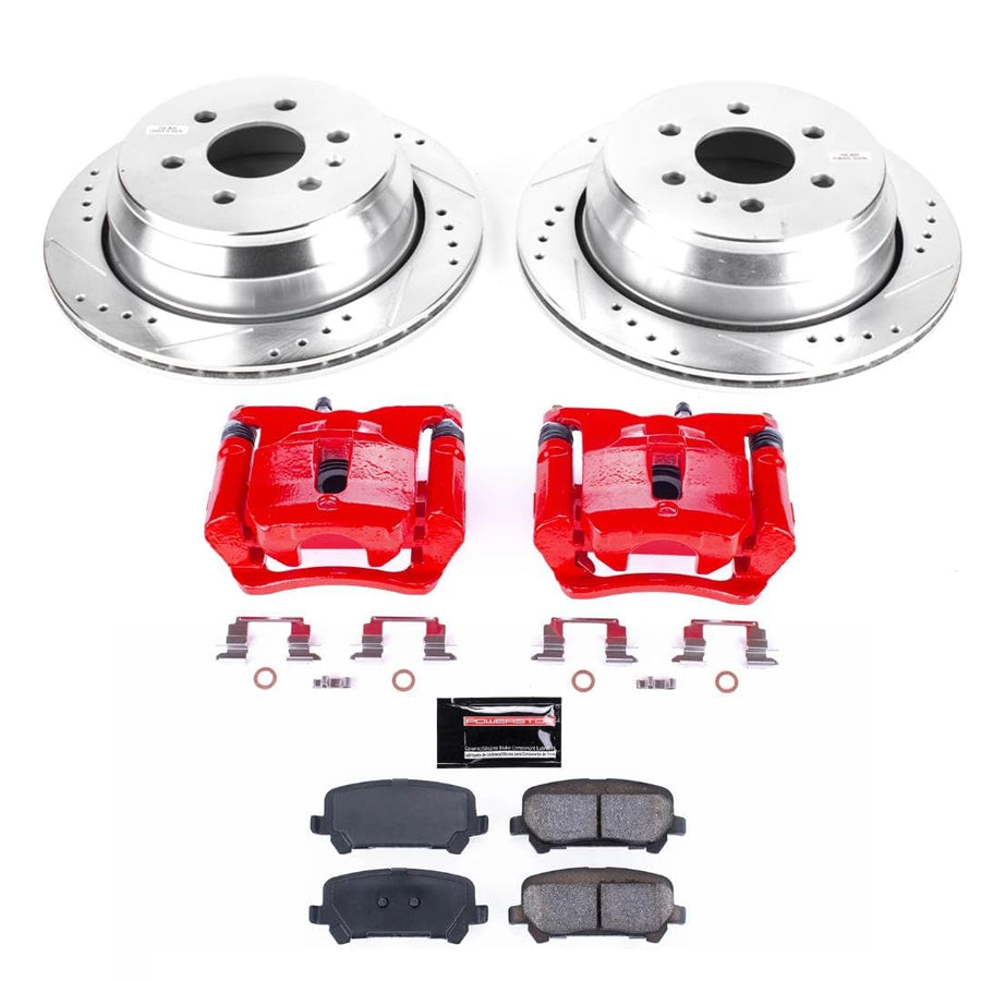 Power Stop Z23 Evolution KC7127 Rear Brake Kit-Drilled/Slotted Rotors, Carbon Ceramic Brake Pads & Calipers For Chevrolet Colorado 2015-2019, GMC Canyon 2015-2020 [Model Specific]