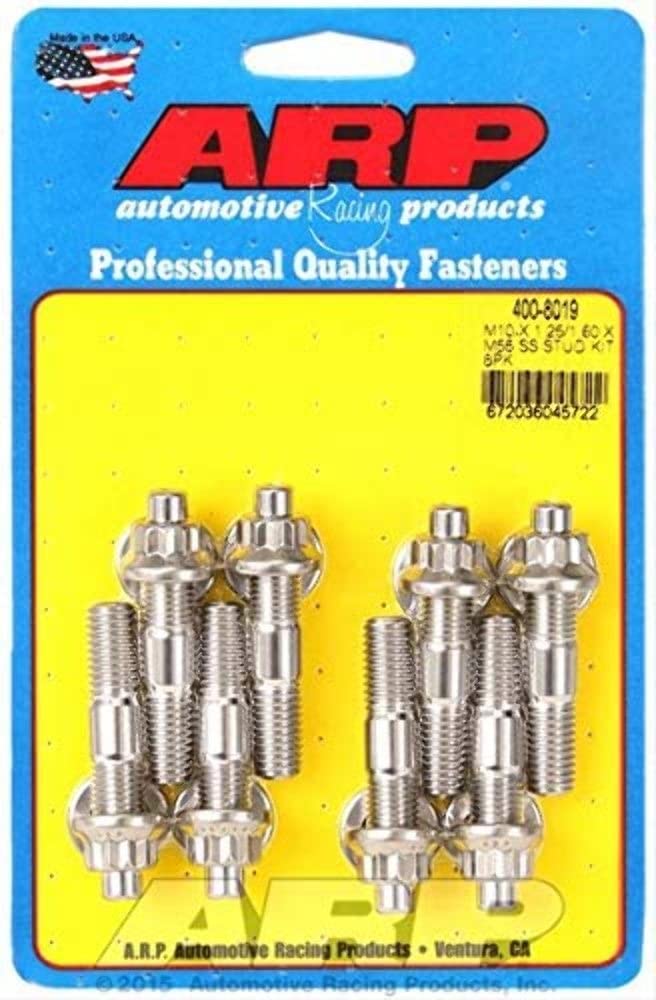 ARP M10 x 1.25/1.50 x 55mm Broached Stud Kit 400-8019, 8 Piece