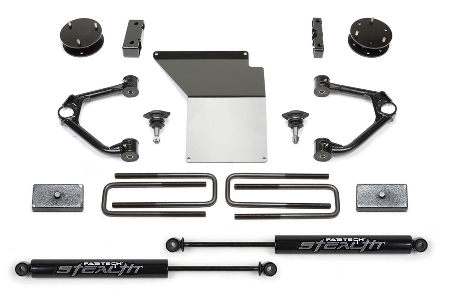 Budget Lift System w/Shock Fabtech K1059M w/Stealth Monotube Shocks 4 in. Lift