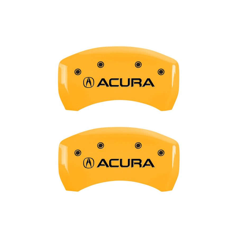 Caliper Covers MGP 39014SACUYL Yellow (Set of 4, Engraved Front and Rear: Acura, Yellow powder coat finish, black characters)