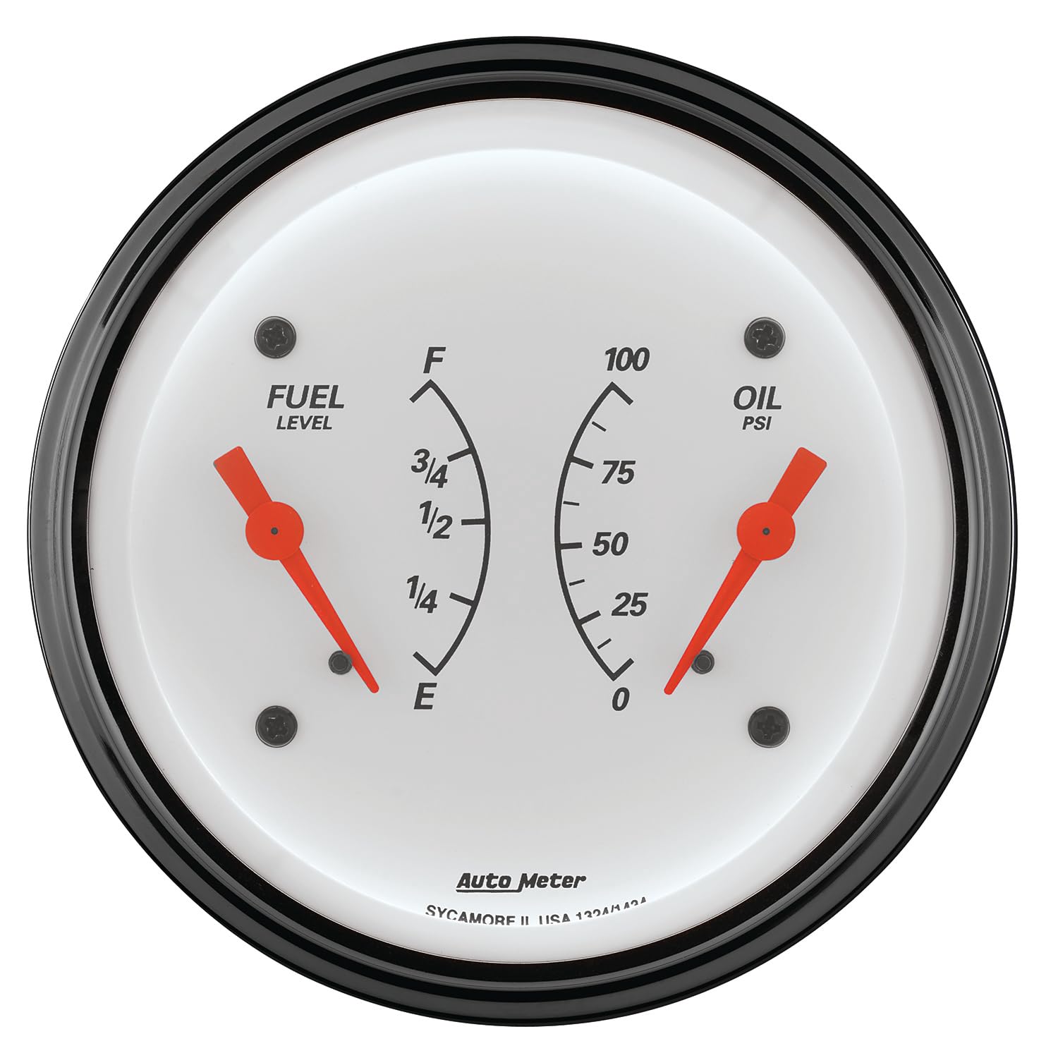Auto Meter Arctic White Oil/Fuel Dual Gauge 1313