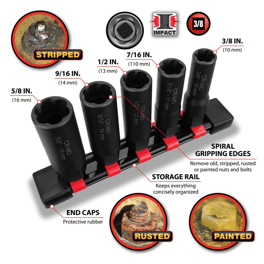 5 pc. Performance Tool W38923 Deep Bolt Extractor Set