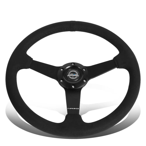 RST-037MB-SA NRG Innovations 1" Deep Dish 3-Spoke Steering Wheel with Horn Button,6 X 70mm Bolt Pattern, Matte Black