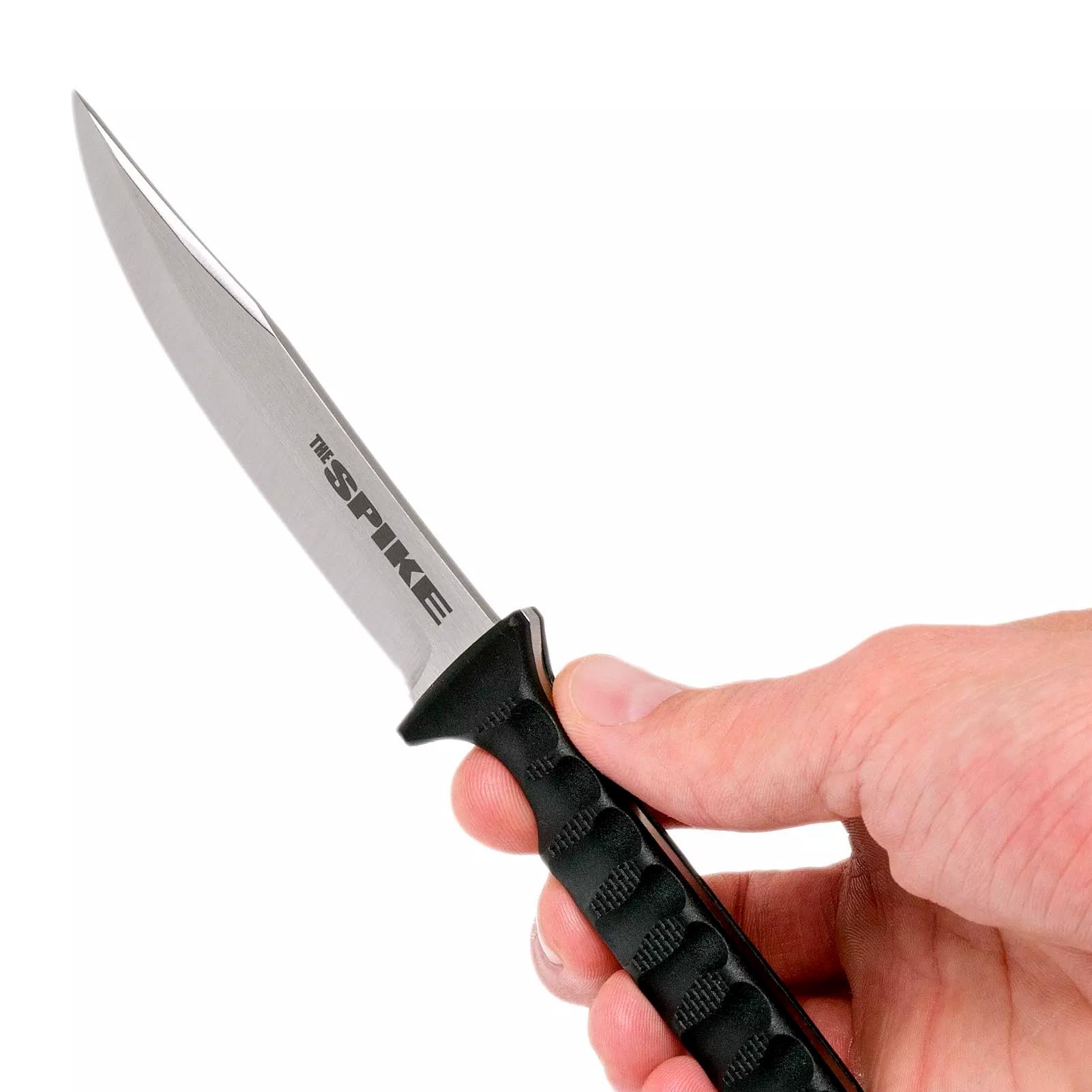 Cold Steel 4" Bowie Spike Durable Lightweight German 4116 Stainless Steel Fixed Blade Tactical Outdoor Hunting Neck Knife, Textured Griv-Ex Handle, Secure-Ex Sheath