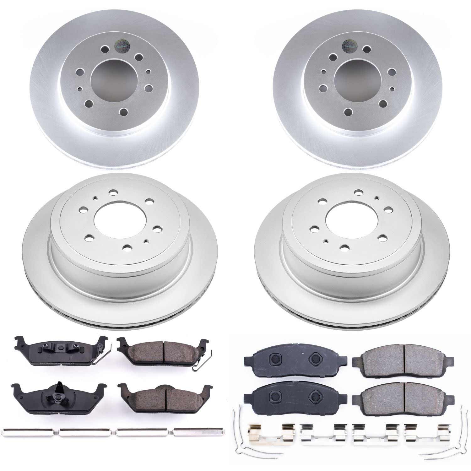 Power Stop CRK5335 Front and Rear Brake Kit- Coated Brake Rotors & Z17 Ceramic Brake Pads For Ford F-150 2009 [Model Specific]