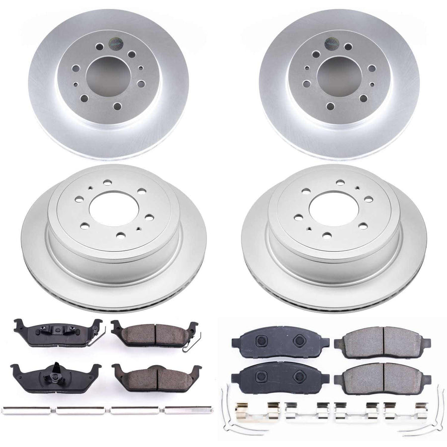 Power Stop CRK5335 Front and Rear Brake Kit- Coated Brake Rotors & Z17 Ceramic Brake Pads For Ford F-150 2009 [Model Specific]