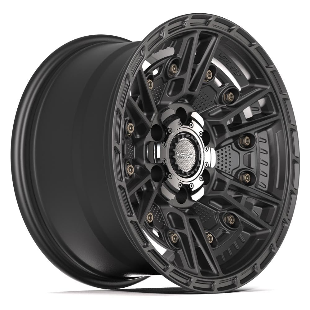17 inch 4PLAY Wheels Rim Fits 6x135 + 6x139.7 Silverado Suburban Tahoe Expedition F150 Raptor 4PS01 17x9 Matte Black Wheels