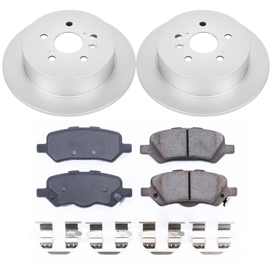 Coated Brake Rotor & Ceramic Brake Pads Power Stop CRK5867 - rear For Toyota Venza 2009-2016 [Model Specific]