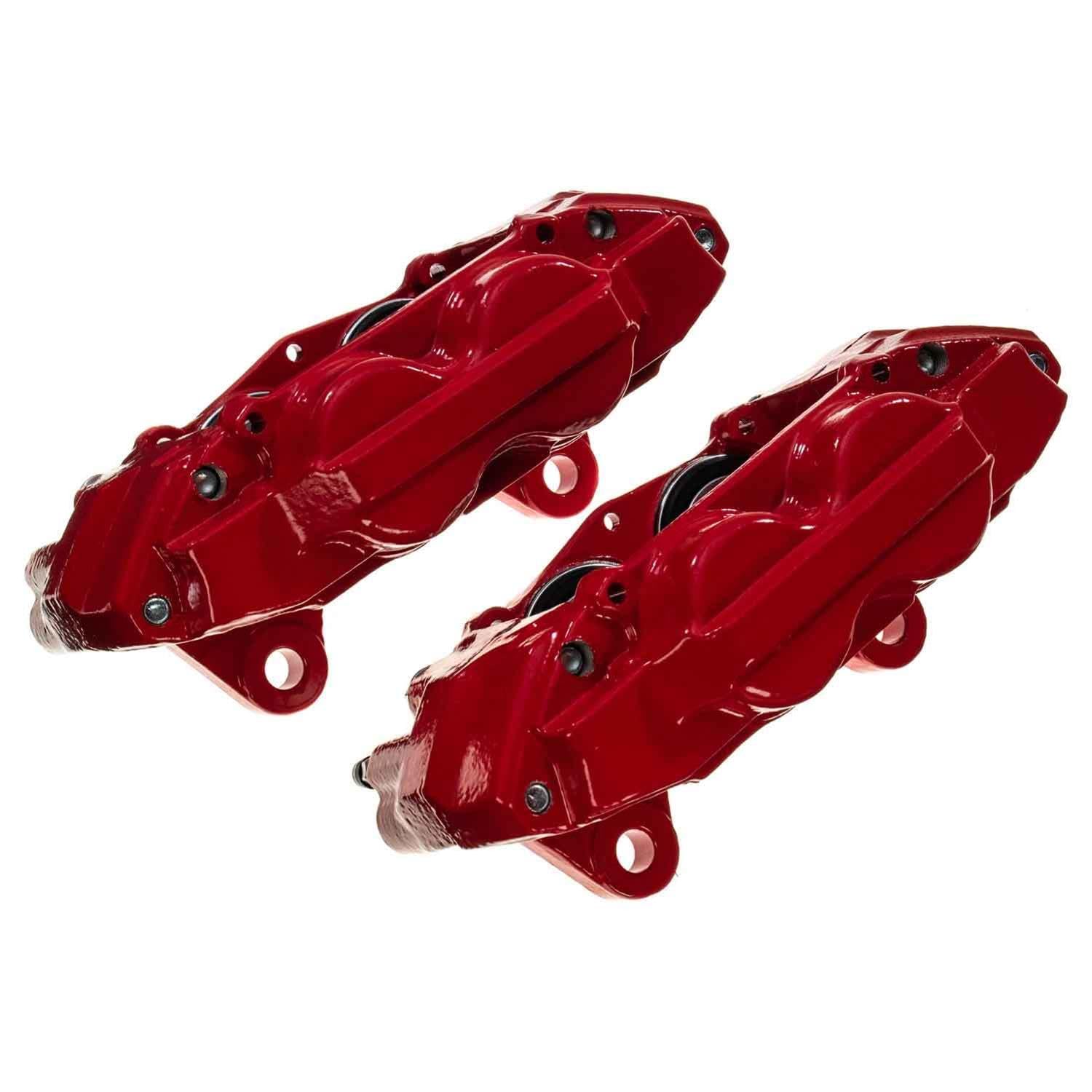 Power Stop S15020 Front Pair of High-Temp Red Powder Coated Calipers For Lexus GX460 2016-2023, Toyota 4Runner 2015-2024 [Model Specific]