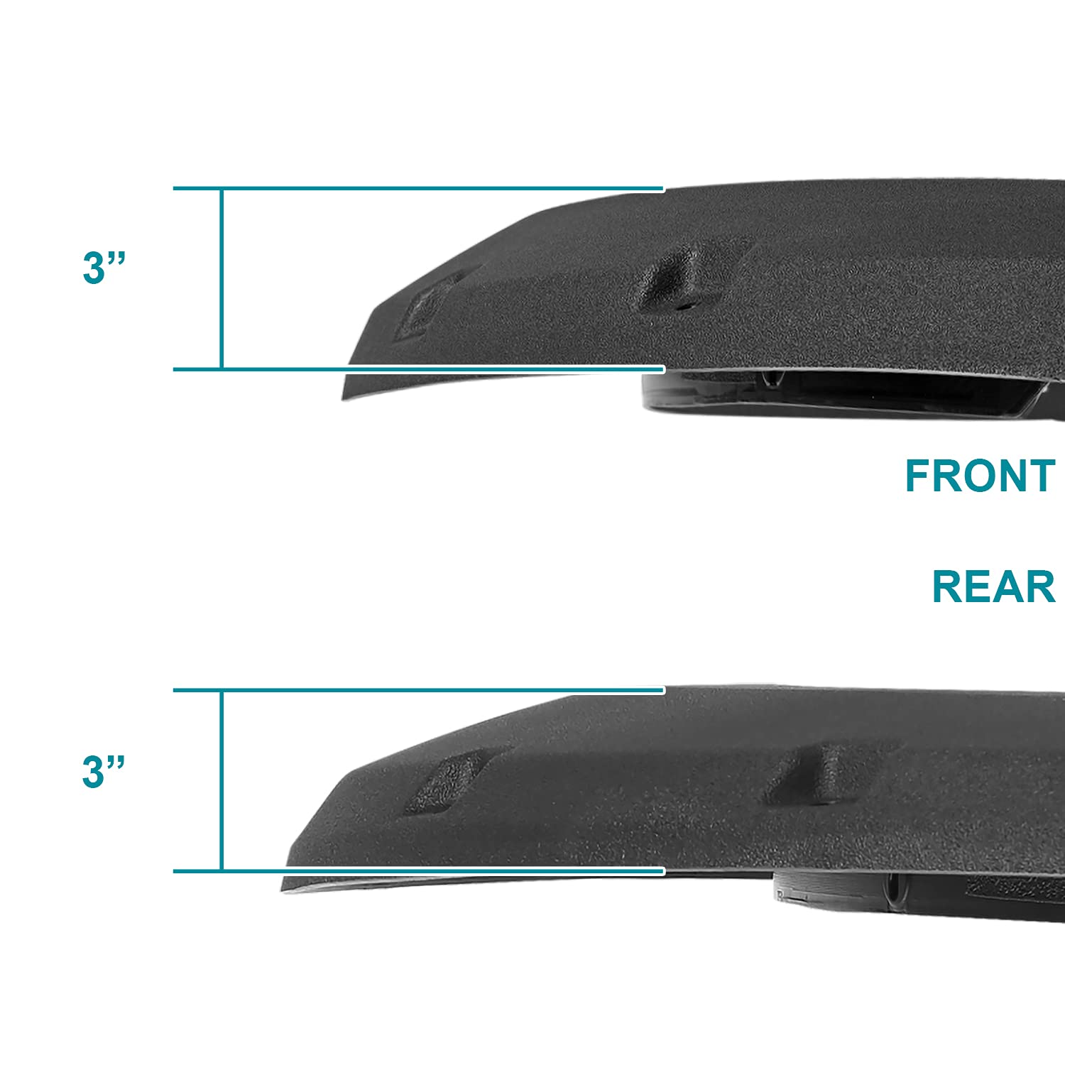 4PC Spec-D Tuning Front + Rear Rugged Pocket Rivet Bolt-On Style Fender Flares Compatible with 2015-2017 Ford F150 Styleside
