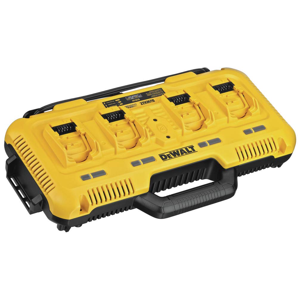 DEWALT Charger Battery for 12V MAX, 20V MAX and FLEXVOLT 20V/60V MAX Batteries, 8 Amp, 4 Port Simultaneous Fast Charging Station (DCB104)