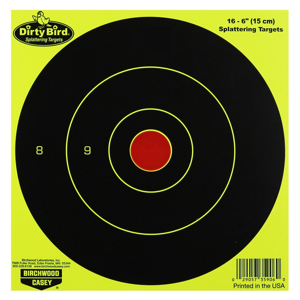 Birchwood Casey Chartreuse Dirty Bird Bull's-Eye Target (Per 100), 6-Inch