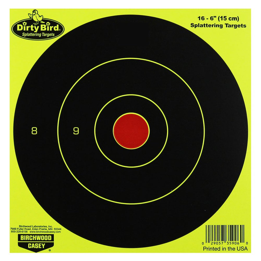 Birchwood Casey Chartreuse Dirty Bird Bull's-Eye Target (Per 100), 6-Inch