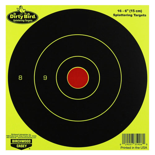 Birchwood Casey Chartreuse Dirty Bird Bull's-Eye Target (Per 100), 6-Inch