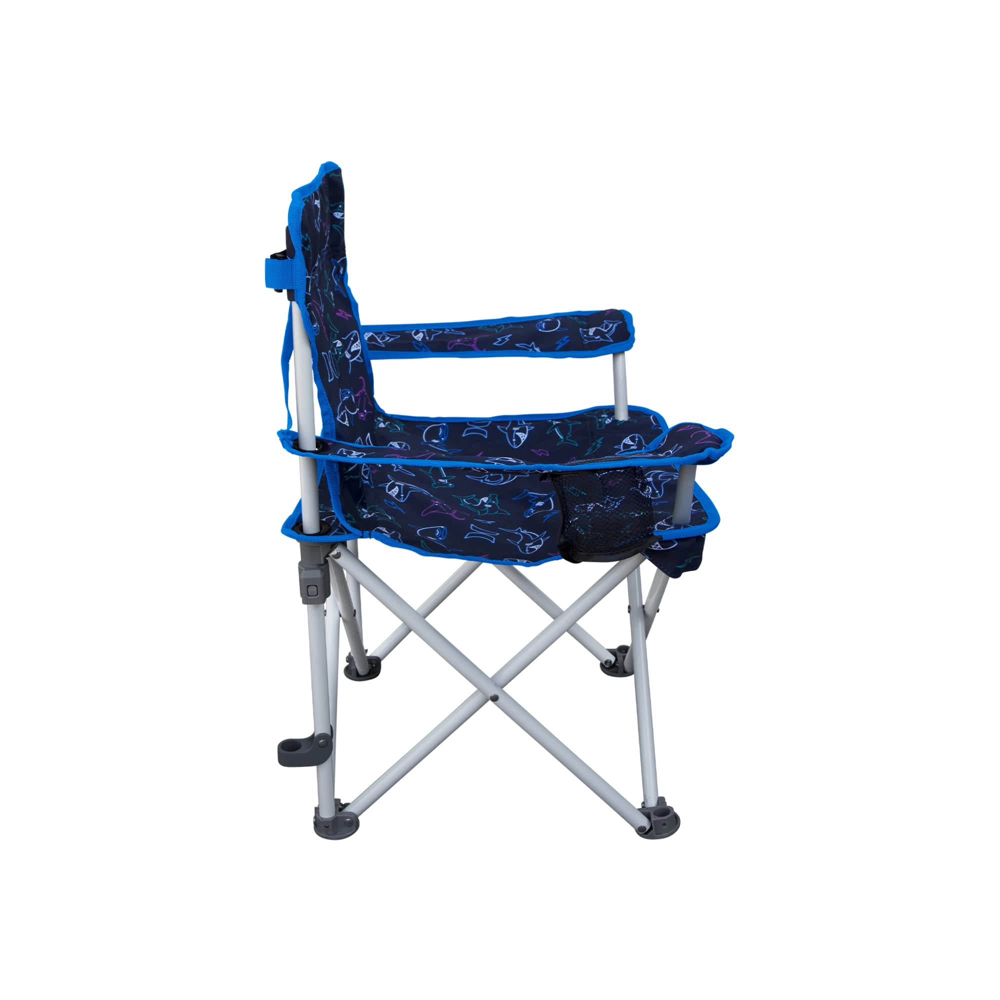 Kids Hurley Quad Chair with Umbrella, One Size, Navy Shark