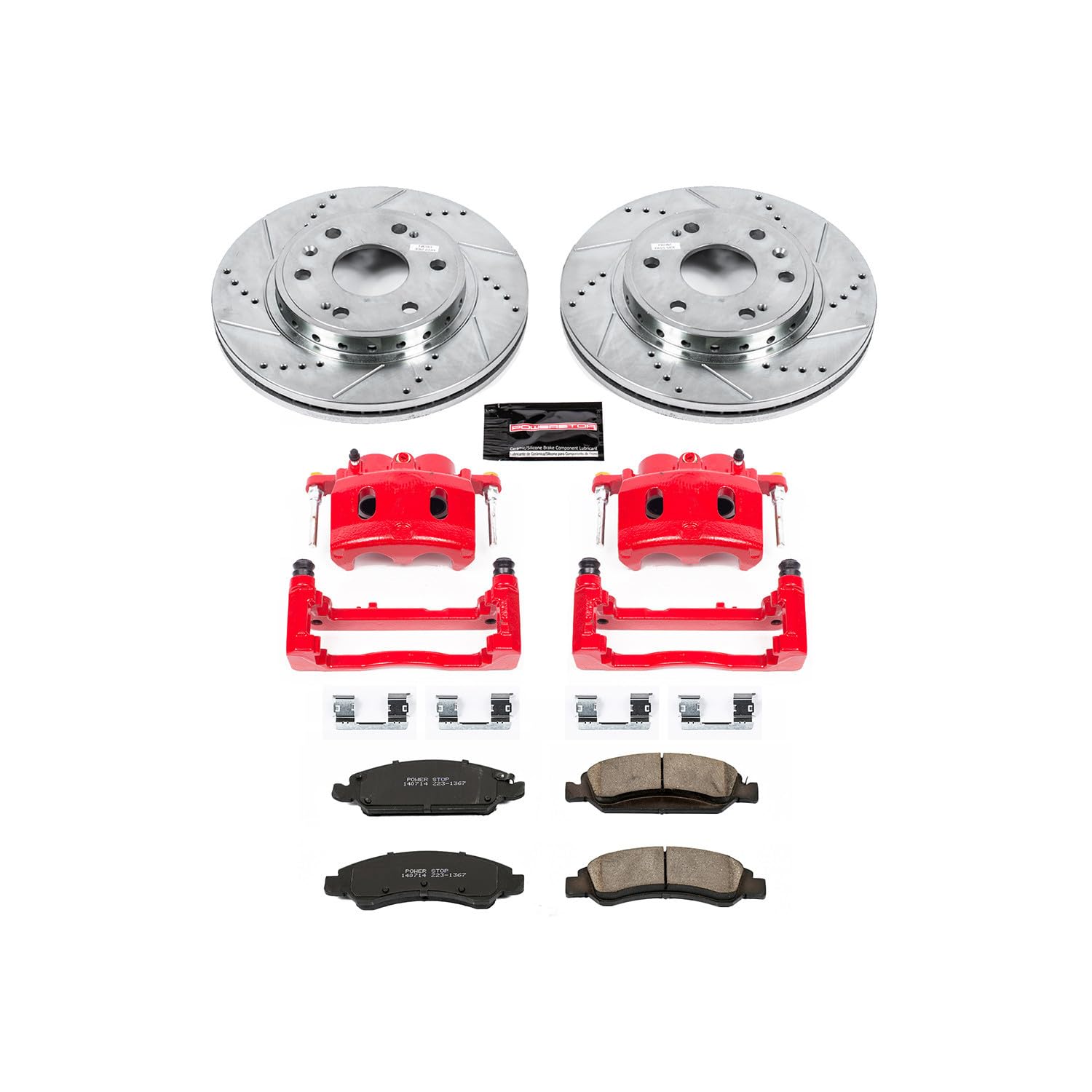 Power Stop Z23 Evolution KC5519 Front Brake Caliper Kit- Brake Rotors, Brake Pads, Brake Calipers For Chevrolet Tahoe 2008-2020 [Model Specific]