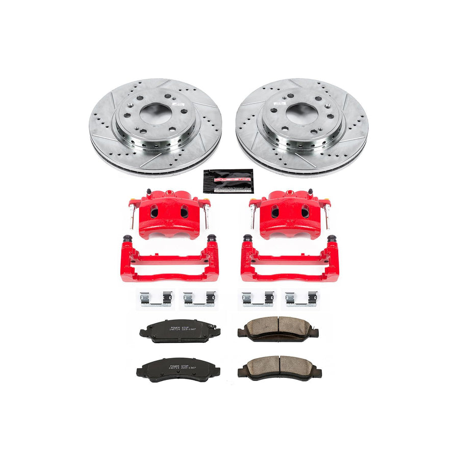 Power Stop Z23 Evolution KC5519 Front Brake Caliper Kit- Brake Rotors, Brake Pads, Brake Calipers For Chevrolet Tahoe 2008-2020 [Model Specific]