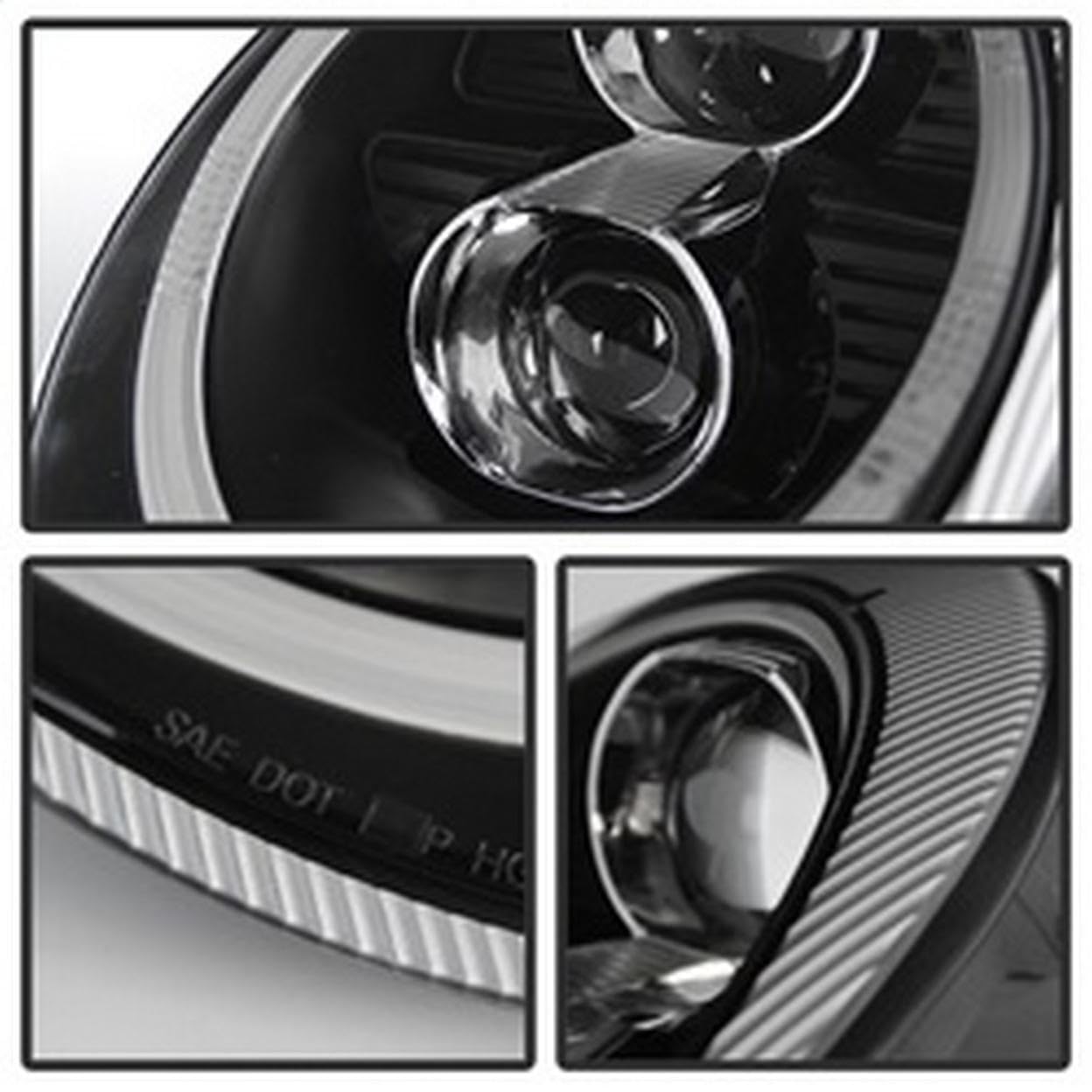 Porsche 911 LED Halo Projector Headlight Spyder Auto PRO-YD-P99705-HID-DRL-BK