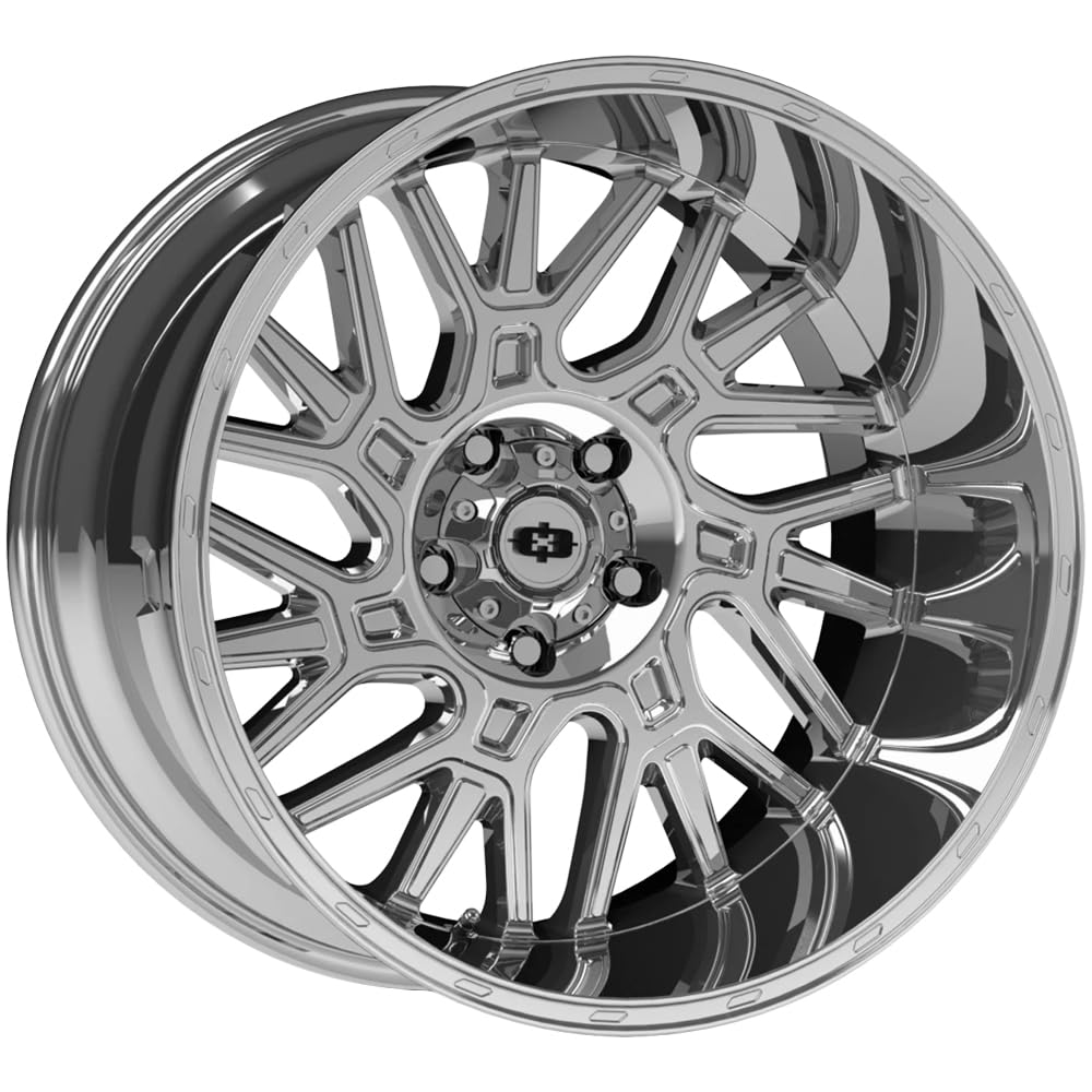 404 Brawl Vision 20x9 5x5.5" +12mm Chrome Wheel Rim 20" Inch
