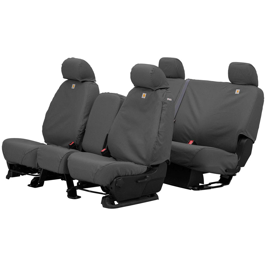 Covercraft Custom Carhartt SeatSaver Seat Covers | Fits 2009-2014 Dodge Ram 1500, 2010-2014 Dodge Ram 2500/3500 | 1st Row 40/20/40 Bench Seat, Duck Weave Gravel