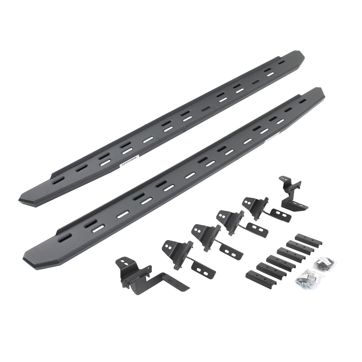 Go Rhino RB30 Running Boards Slim & Brackets | Galvanized Steel, Textured Black | 69650568SPC | Fits 2007-2018 Jeep Wrangler JKU, 4-Door
