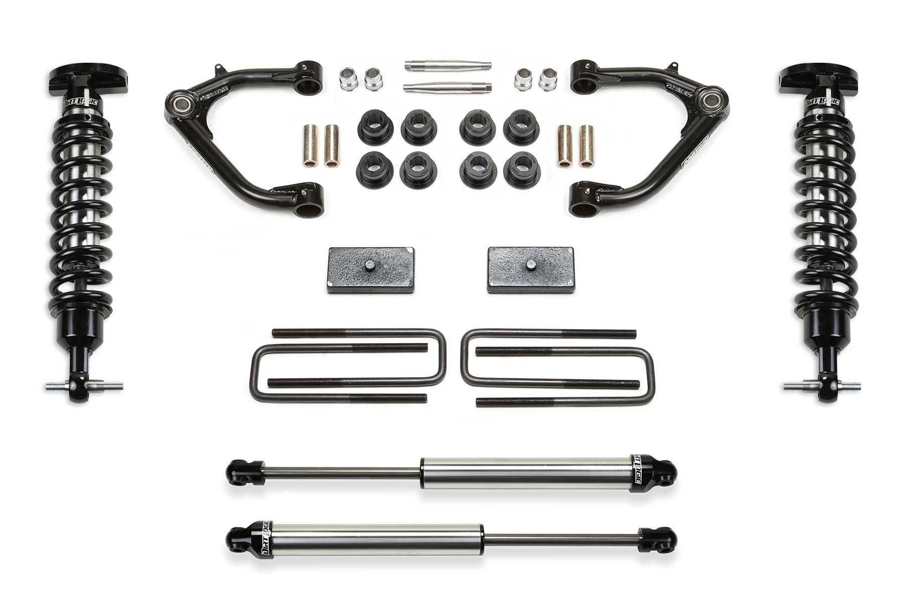 Fabtech K1129DL Lift System w/Shocks Uniball 3.5 in. Lift Incl. PN [FTS21269/FTS21256/FTS811452] Uniball UCA Shocks