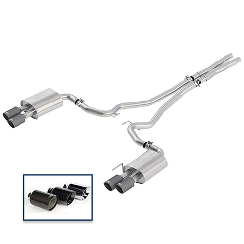 2018+ Ford Racing Mustang GT 5.0L Cat-Back Sport Exhaust System w/Quad Carbon Fiber Tips