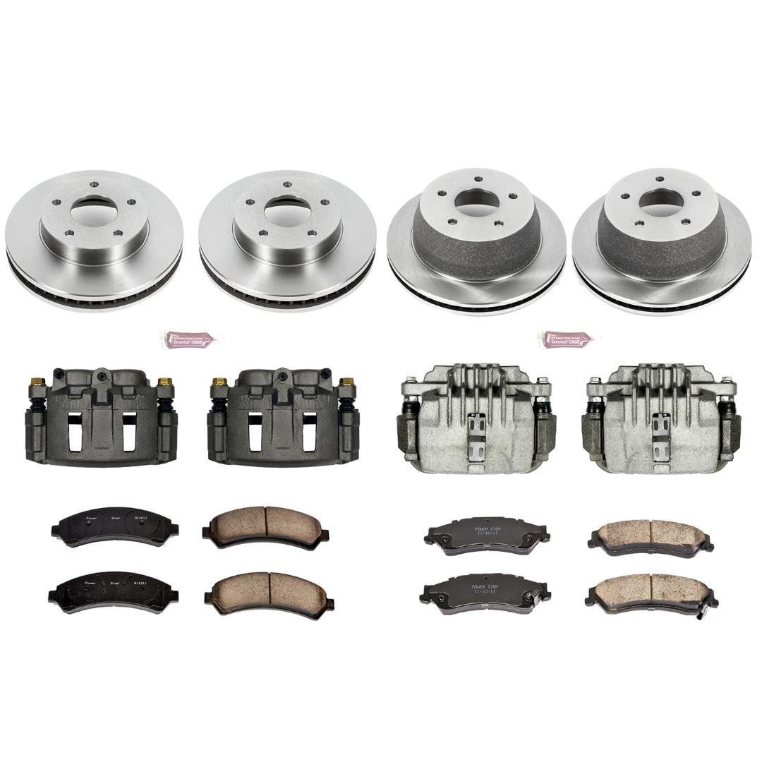 Power Stop KCOE2006 Replacement Autospeciality Front and Rear Caliper Kit- OE Rotors, Ceramic Brake Pads, Calipers For Chevrolet Blazer 1998-2005, GMC Jimmy 1998-2001 [Model Specific]